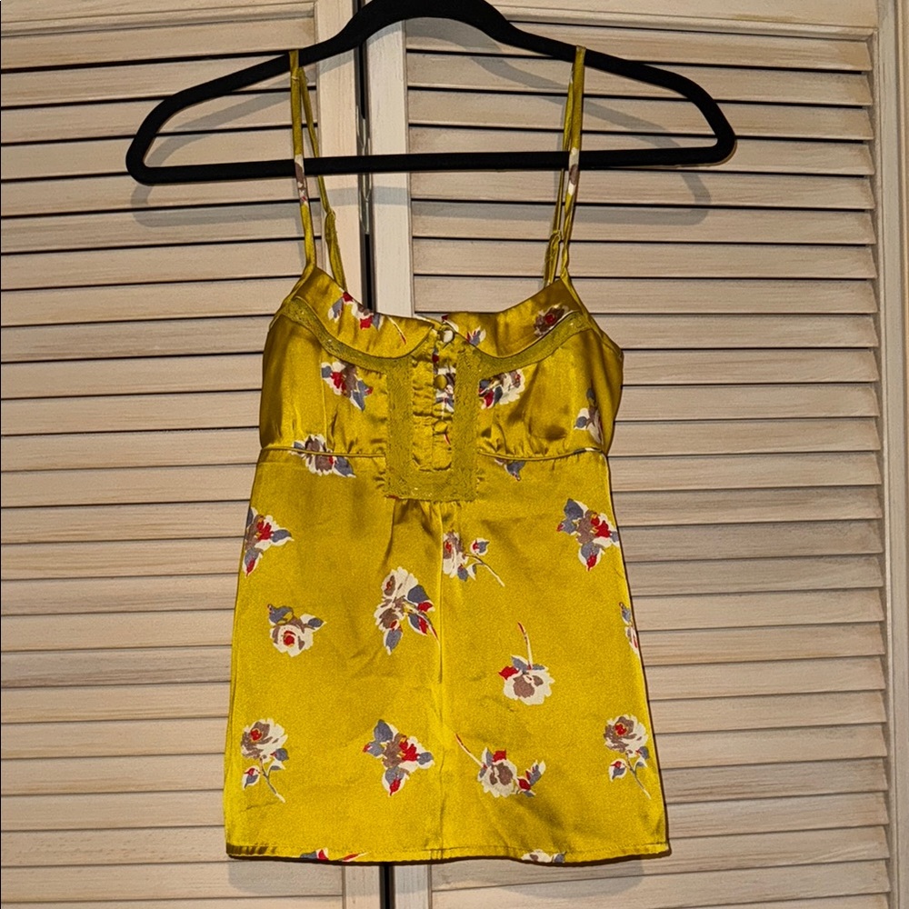 AE silky cami top with collar and buttons detail